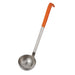 Stainless steel. Colour: Orange. Capacity: 8oz.