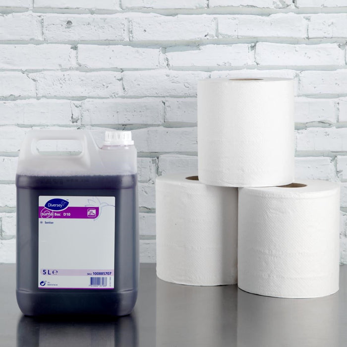 Suma Bac D10 Cleaner and Sanitiser Concentrate 5Ltr (2 Pack) Diversey