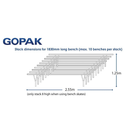 Gopak Contour Stacking Bench Teak Effect 6ft Gopak