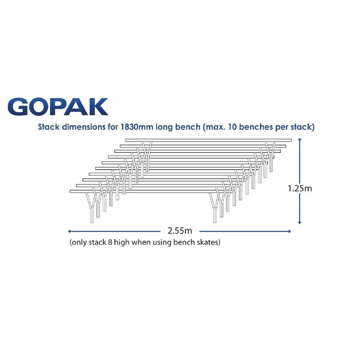 Gopak Contour Stacking Bench Teak Effect 6ft Gopak