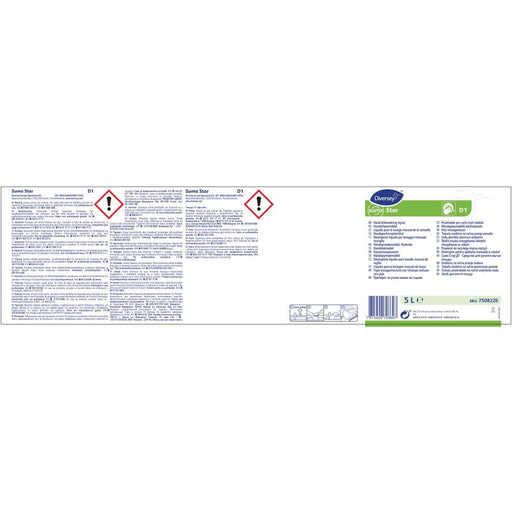 Suma Star D1 Washing Up Liquid Concentrate 5Ltr (2 Pack) Diversey