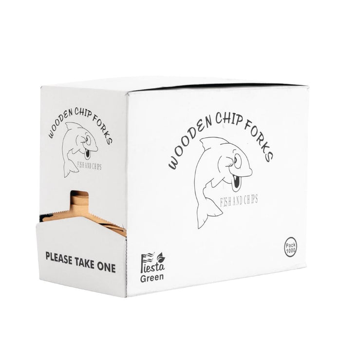 Fiesta Compostable Wooden Chip Forks (1000 Pack) Fiesta Compostable