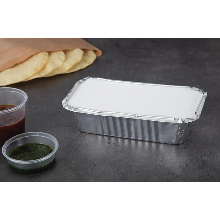 Fiesta Foil Container Waxed Lids Large (500 Pack) Fiesta Recyclable