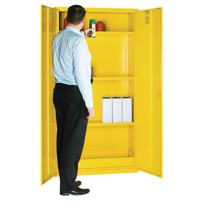 Hazardous Substance Cabinet Double Door Yellow 50Ltr Elite Lockers