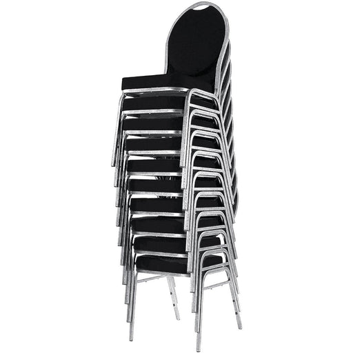 Bolero Oval Back Banquet Chairs Grey & Black (4 Pack) Bolero