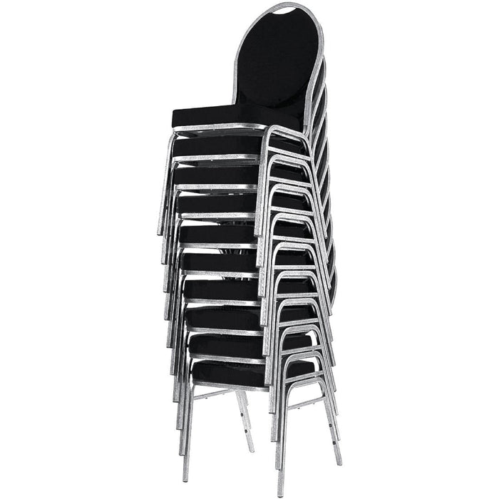 Bolero Oval Back Banquet Chairs Grey & Black (4 Pack) Bolero