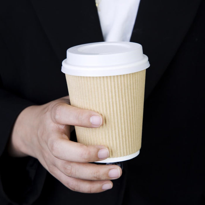 Fiesta Recyclable Coffee Cup Lids White 225ml / 8oz (50 Pack) Fiesta Recyclable