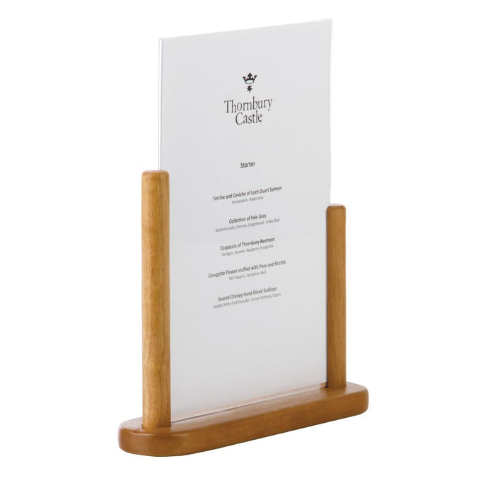 Securit Acrylic Menu Holder With Wooden Frame A4 Securit