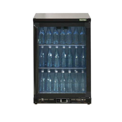 Gamko Bottle Cooler - Single Hinged Door 150Ltr Black Gamko
