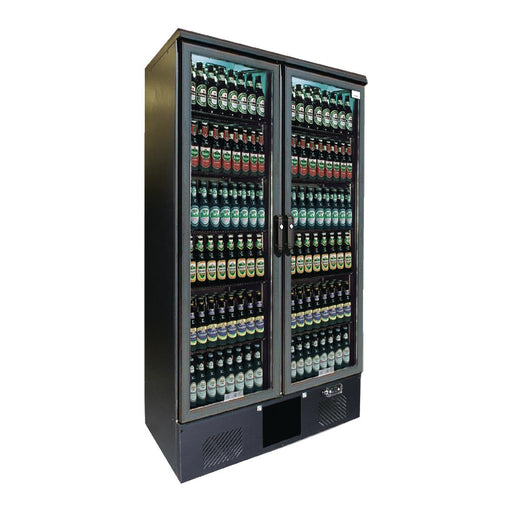 Anthracite Ext & Silver Int. Hinged Doors. R600a. 490 x 33cl bottles