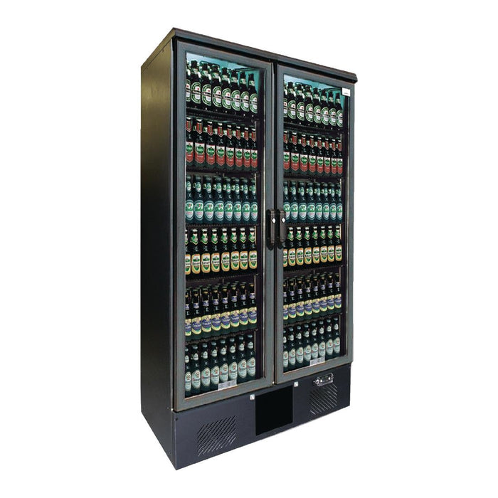 Anthracite Ext & Silver Int. Hinged Doors. R600a. 490 x 33cl bottles