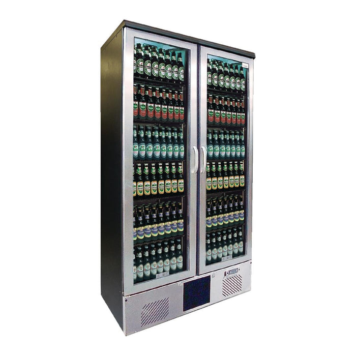 StSt Ext & Silver Int. Hinged Doors. R600a. 490 x 33cl bottles
