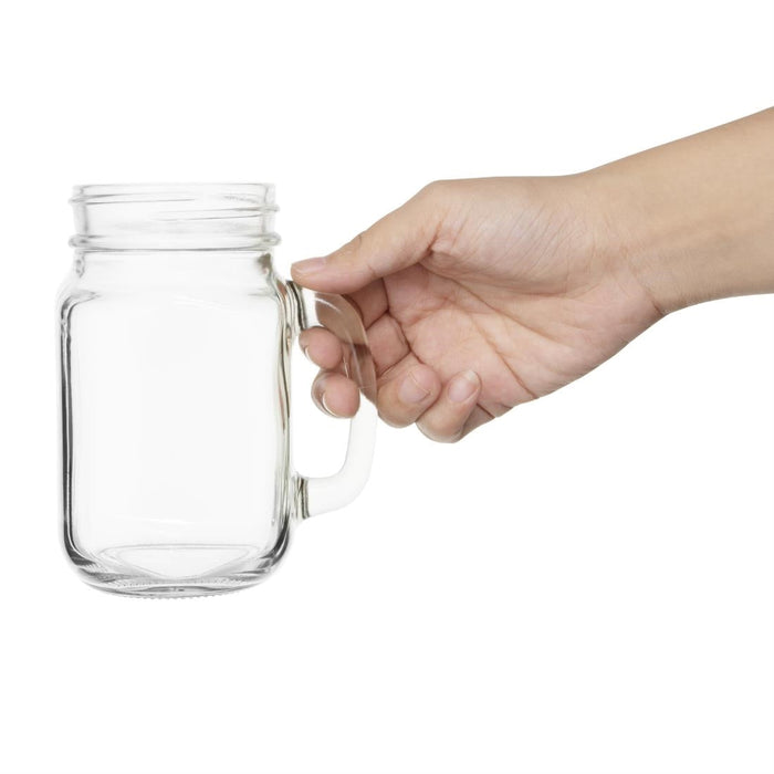 Olympia Handled Jam Jar Glasses 450ml (12 Pack) Olympia