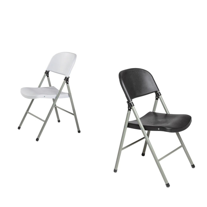Bolero Foldaway Utility Chairs White (2 Pack) Bolero