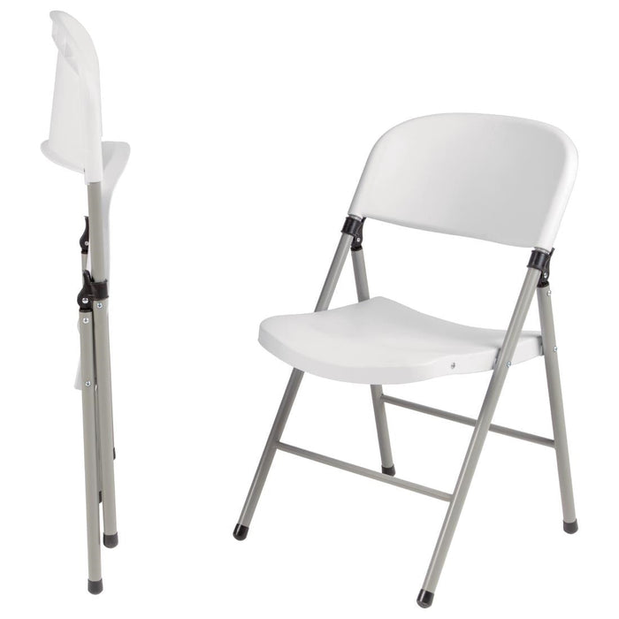 Bolero Foldaway Utility Chairs White (2 Pack) Bolero