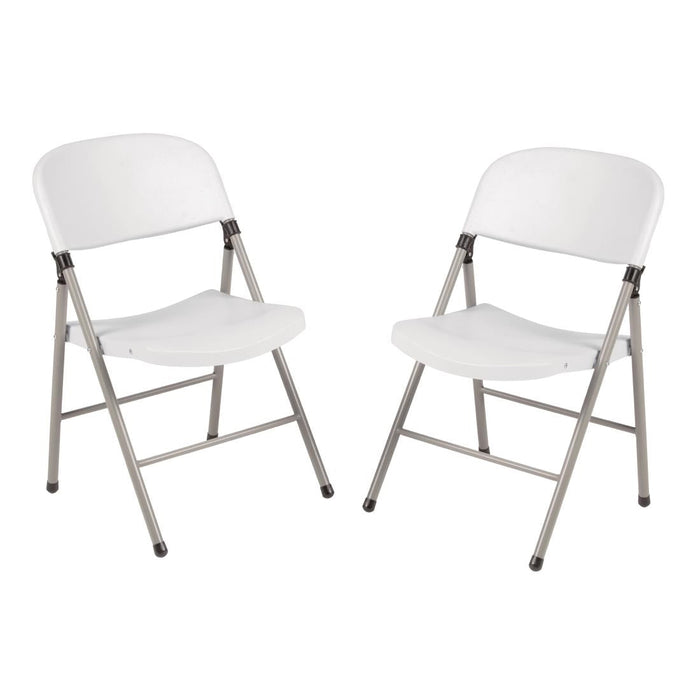 Bolero Foldaway Utility Chairs White (2 Pack) Bolero
