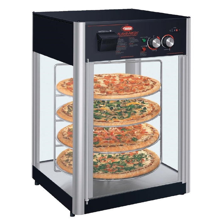 4 Tier. Circular rotating racks. Capacity: 4x 15" pizza. Back Service