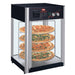 4 Tier. Circular rotating racks. Capacity: 4x 15" pizza. Back Service