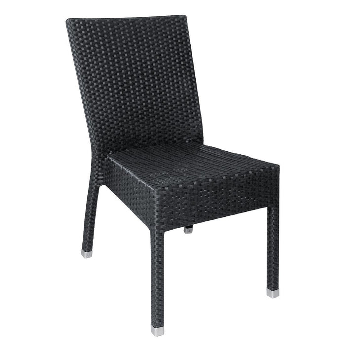 Bolero PE Wicker Side Chairs Charcoal (4 Pack) Bolero