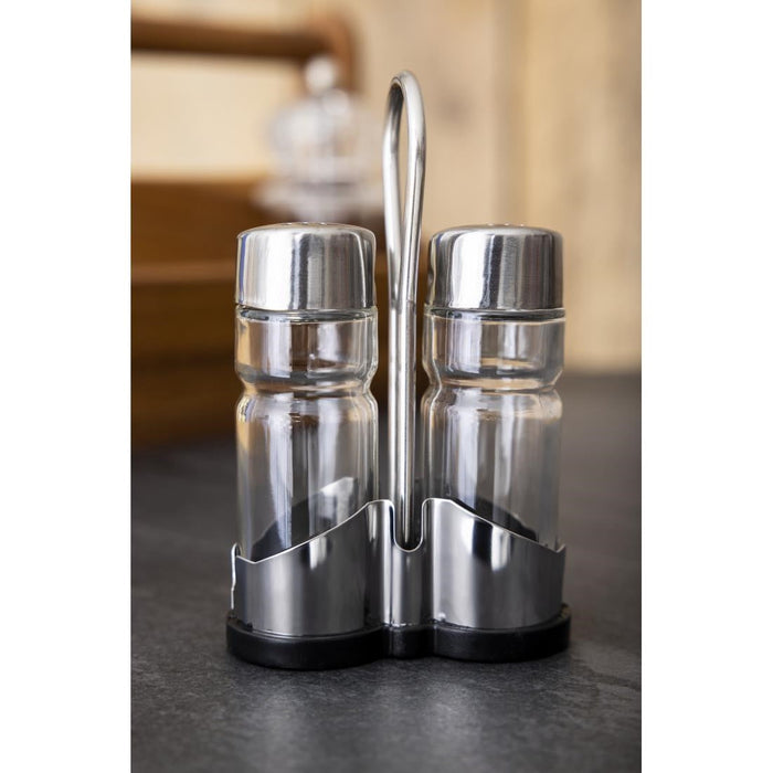 APS Salt and Pepper Cruet Set and Stand APS