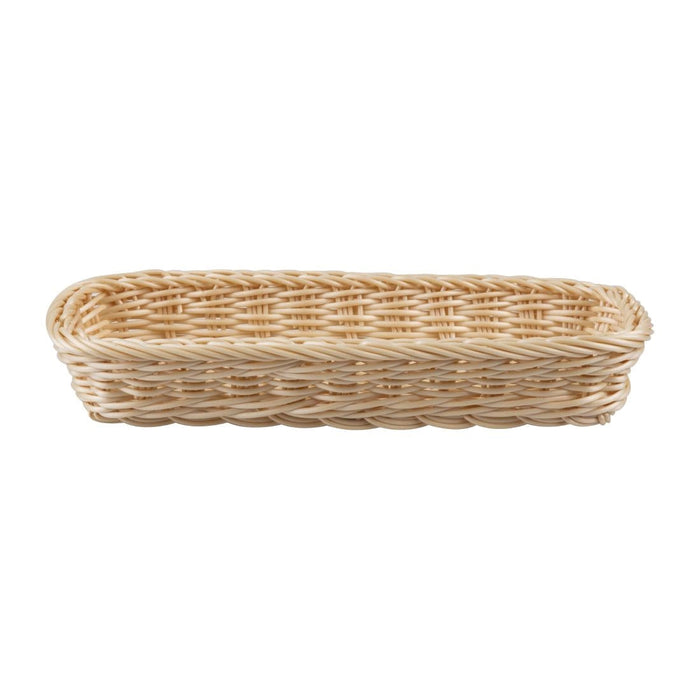 APS Polypropylene Rectangular Rattan Basket 270x100mm APS