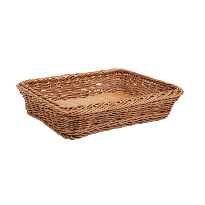 Polypropylene Brown Rattan Basket 1/2 GN APS