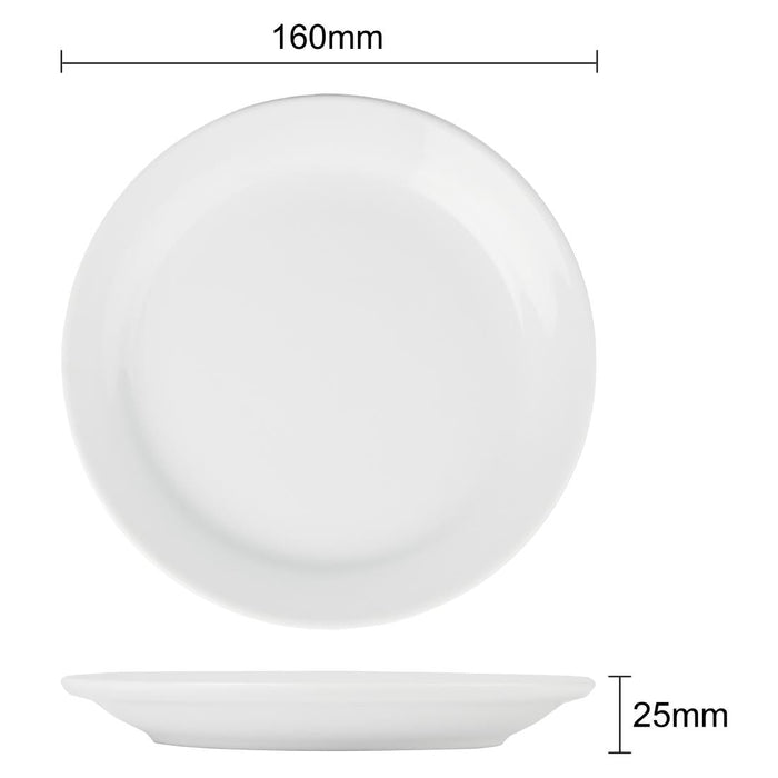 Olympia Athena Narrow Rimmed Plates 165mm/6 1/2" (12 Pack) Olympia