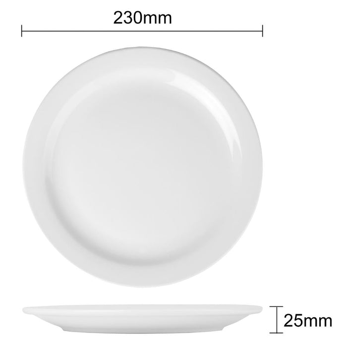 Olympia Athena Narrow Rimmed Plates 226mm/9" (12 Pack) Olympia