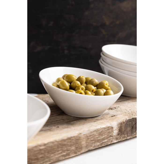 Olympia Lumina Oval Sloping Bowls White 148mm (6 pack) Olympia