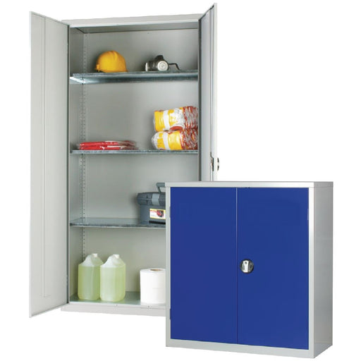 Colour: Grey body with Blue Doors. 1 Shelf