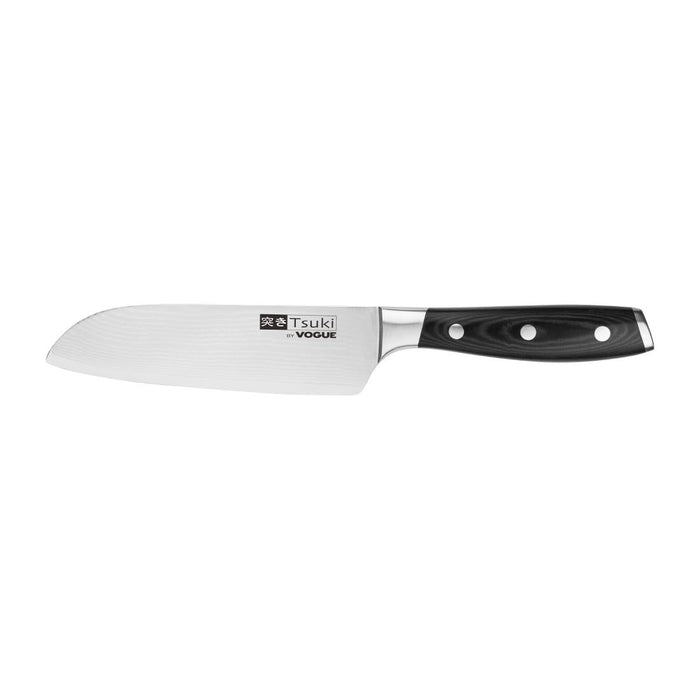 Vogue Tsuki Series 7 Santoku Knife Black 17.5cm Vogue