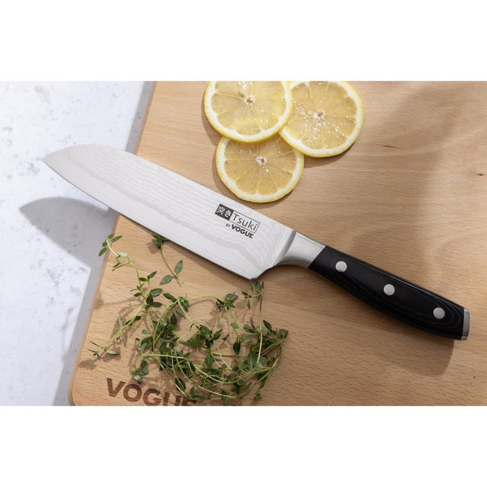 Vogue Tsuki Series 7 Santoku Knife Black 17.5cm Vogue