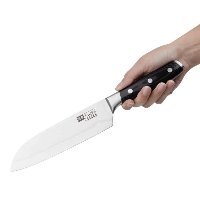 Vogue Tsuki Series 7 Santoku Knife Black 17.5cm Vogue