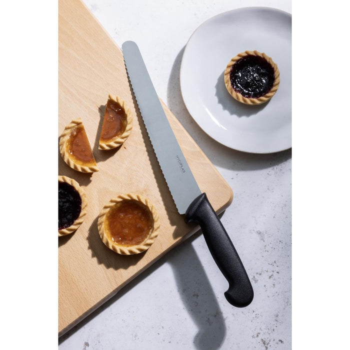 Hygiplas Serrated Pastry Knife Black 25.4cm Hygiplas