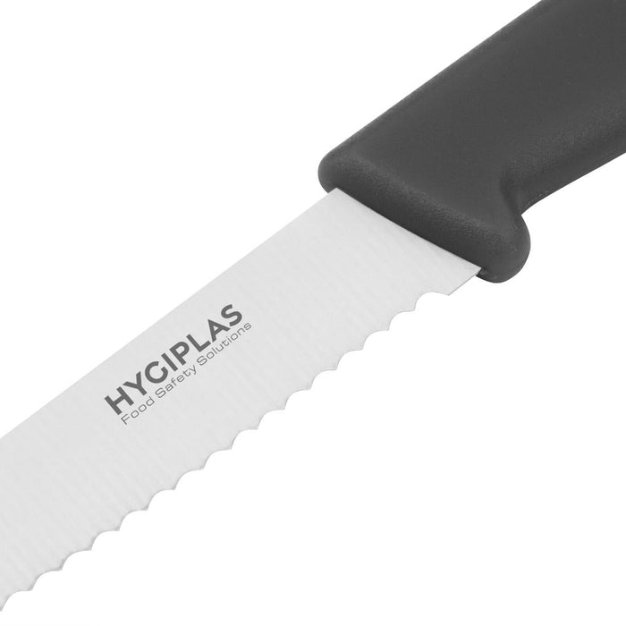Hygiplas Serrated Tomato Knife Black 10.5cm Hygiplas