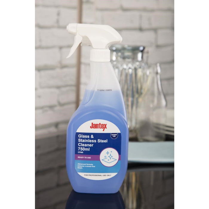 Jantex Glass & Stainless Steel Cleaner Ready To Use 750ml Jantex