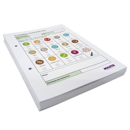 Double sided to fill in 100 dishes