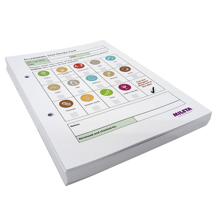 Double sided to fill in 100 dishes