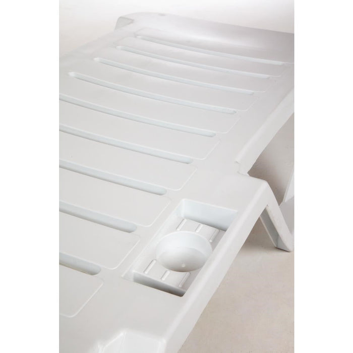 Polypropylene Sun Loungers White (2 Pack) Resinas Oloy