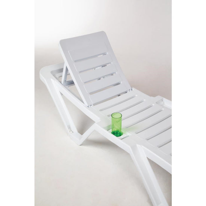 Polypropylene Sun Loungers White (2 Pack) Resinas Oloy