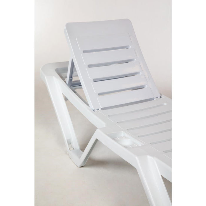 Polypropylene Sun Loungers White (2 Pack) Resinas Oloy
