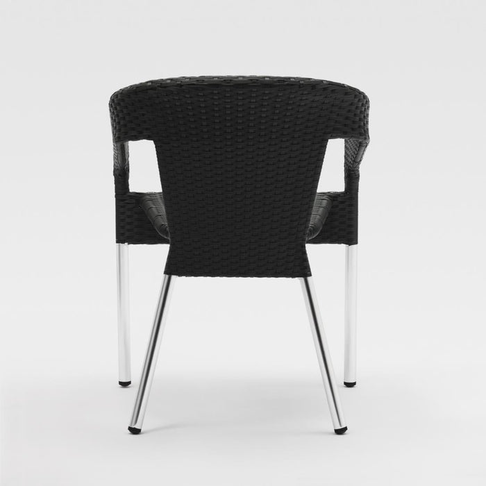 Bolero Wicker Wraparound Bistro Chairs Charcoal (4 Pack) Bolero