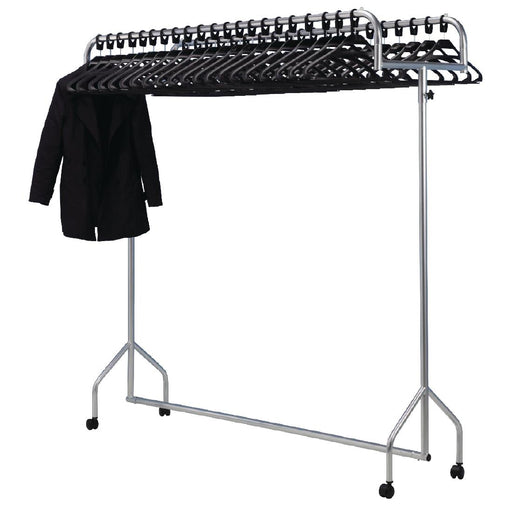 Supplied with 60 anti-theft hangers. Garment capacity: 60