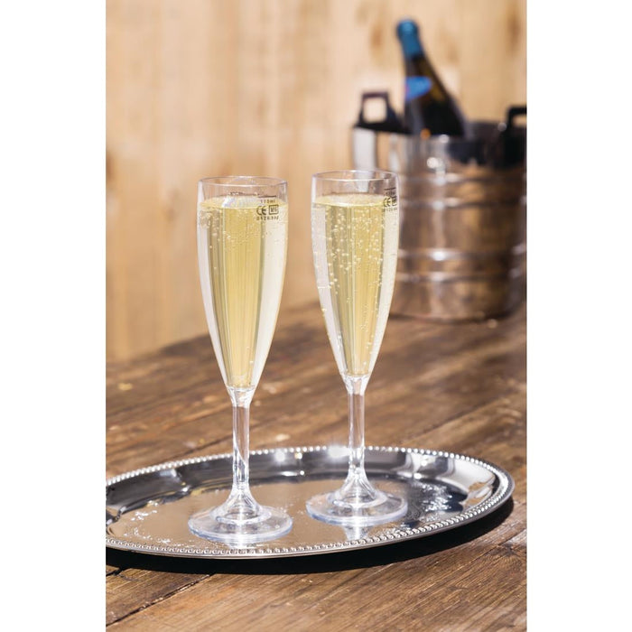 BBP Polycarbonate Champagne Flutes 200ml UKCA Marked at 175ml (12 Pack) BBP