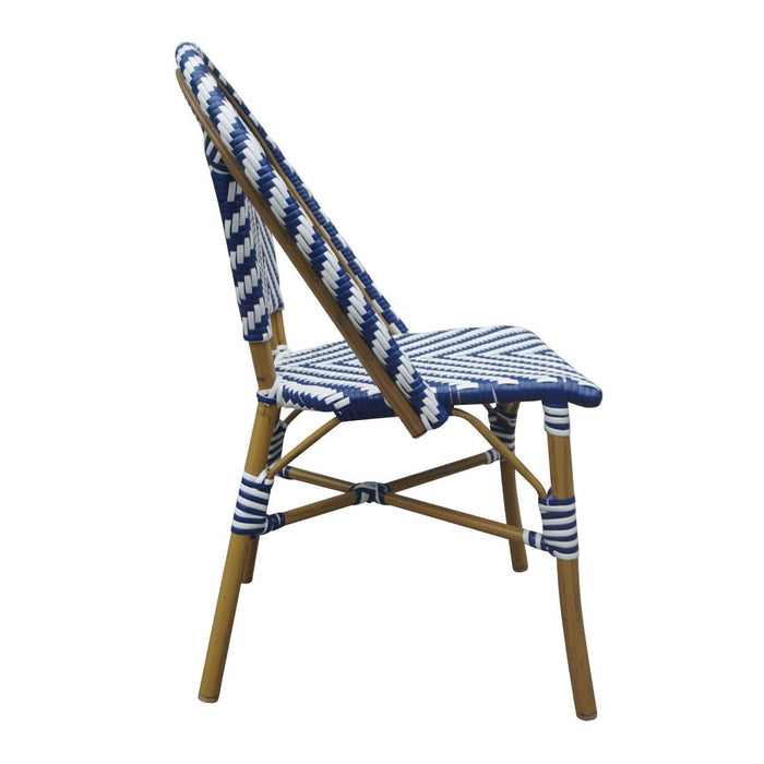 Bolero Parisian Style Rattan Side Chair Blue (2 Pack) Bolero