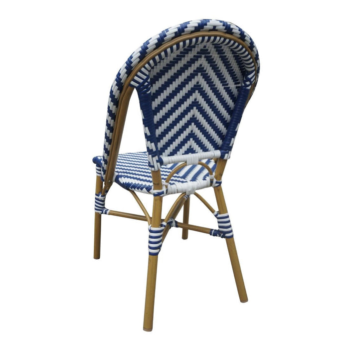 Bolero Parisian Style Rattan Side Chair Blue (2 Pack) Bolero