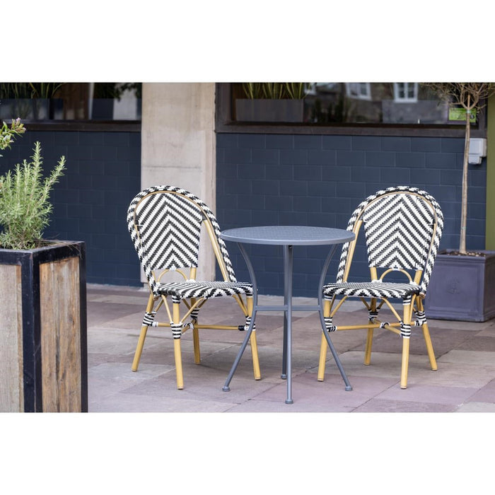 Bolero Parisian Style Rattan Side Chair Black (2 Pack) Bolero