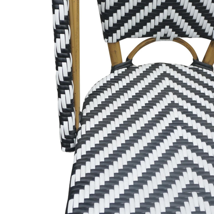 Bolero Parisian Style Rattan Side Chair Black (2 Pack) Bolero