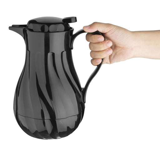 Olympia Insulated Swirl Jug Black 1.2Ltr Olympia