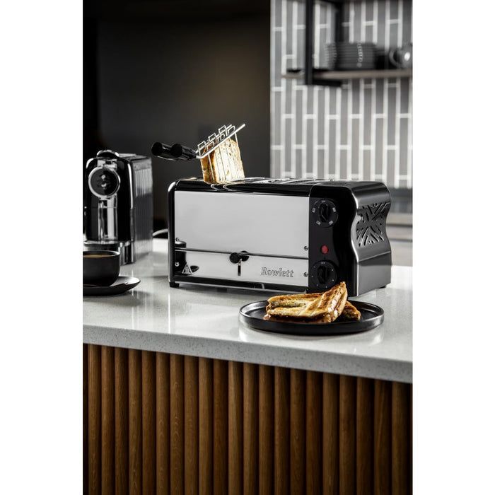 Rowlett Esprit 4 Slot Toaster Jet Black w/2x Additional Elements & Sandwich Cage Rowlett